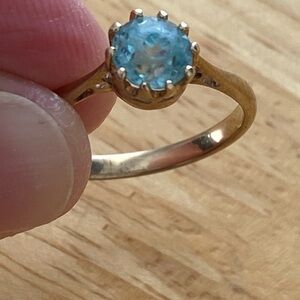Antique Blue Zircon Ring